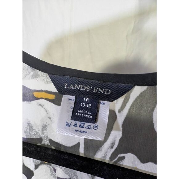 Lands End Sheer Floral Beach Kimono Cover Up Tunic Kaftan Swim Size M - Picture 2 of 4